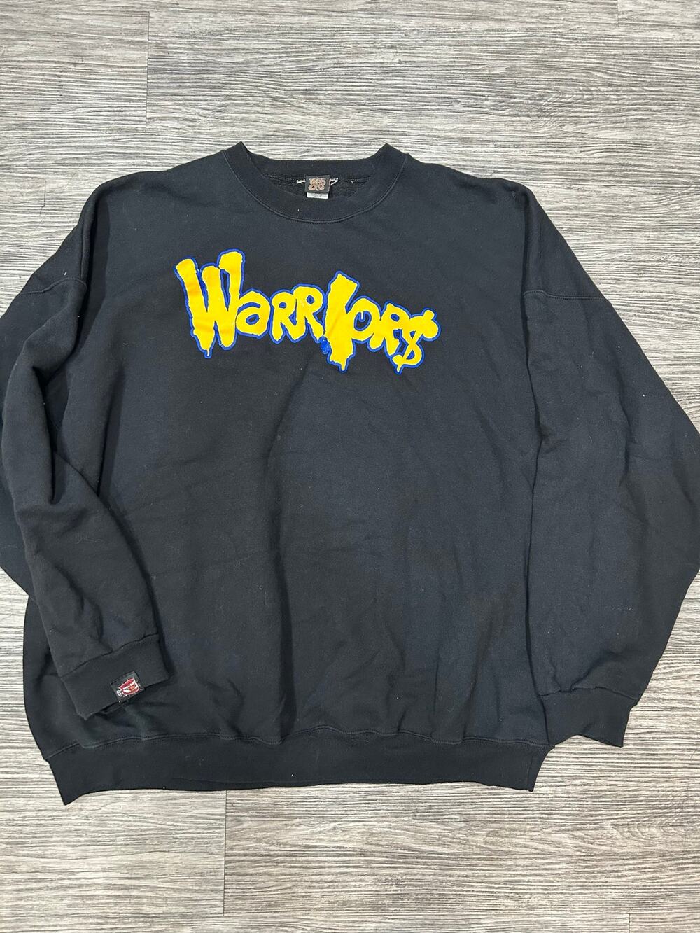 Vintage 90s GS Warriors Black Crewneck Sweatshirt Made in USA Graphic Men’s 2XL